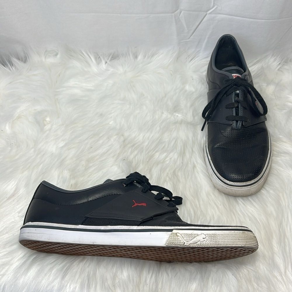 Puma El Ace‎ L Perforated Black Leather Sneakers Sz 13